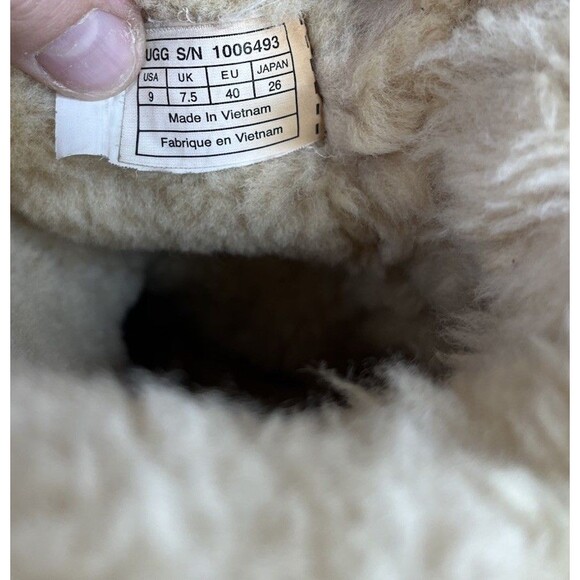 UGG Selene 1006493 Suede Leather Sheepskin Wool Fur Chestnut Sz 9 Short Boots - Picture 9 of 9